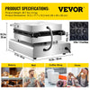 Vevor Donut Maker 9 Holes Electric 2000W Non-Stick Double-Sided Heating 122-572°F New