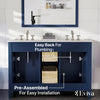 Eviva Totti Artemis 48" Bathroom Vanity Double Sinks Undermount Carrara Quartz Countertop New