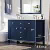 Eviva Totti Artemis 48" Bathroom Vanity Double Sinks Undermount Carrara Quartz Countertop New