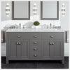 Eviva Totti Artemis 60" Bathroom Vanity Double Sinks Undermount Carrara Quartz Countertop New
