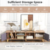 TV stand cabinet with spacious tabletop, side display cabinets, and shelf, perfect for living room organization.