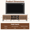 TV stand for TVs up to 80" in walnut finish, featuring 2 doors, storage cabinets, and cable management for a tidy setup.