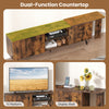 TV stand for TVs up to 85 inches with dual-function countertop, built-in charging station, and two matching wall shelves.