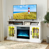 TV stand with electric fireplace, RGB LED lights, and remote control, designed for TVs up to 40 inches, perfect for.