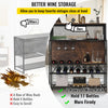 Vevor Bar Cabinet with Wine Rack and Glass Holder Industrial Liquor Storage Holds 12 Bottles New