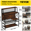 Vevor Bar Cabinet with Wine Rack and Glass Holder Industrial Liquor Storage Holds 12 Bottles New