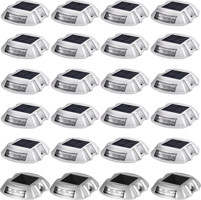Vevor Driveway Lights 24 Pack Solar Charge LED White Wireless New