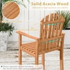 Tall Adirondack chair made of solid acacia wood with armrests and footrest, ideal for patio and deck relaxation.