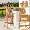 Tall Adirondack chair with armrests and footrest, made of acacia wood, perfect for patio and deck seating.