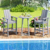 Tall Adirondack Chair Outdoor Bar Stool with Ergonomic Backrest for Backyard-Gray - Gallery View 1 of 9