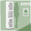 Tall bathroom storage cabinet in white, featuring 2 cabinets and 2 open shelves, ideal for small spaces and versatile.