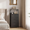 Tall Dresser with 4 Fabric Drawers and Metal Frame for Bedroom-Black - Gallery View 1 of 10