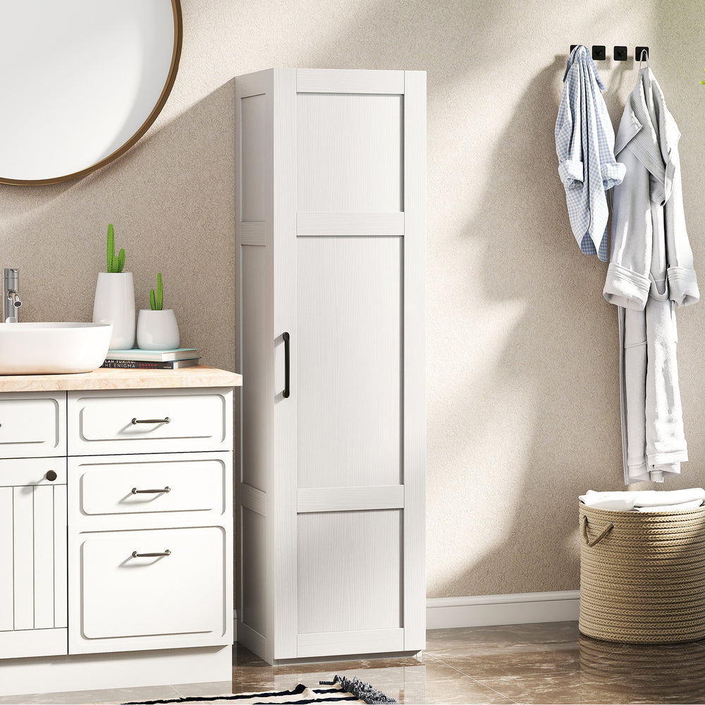 Tall Storage Cabinet with 4 Storage Shelves for Bathroom Living Room-White - Gallery View 1 of 10