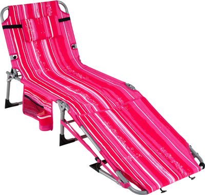Costway Portable Tanning Beach Chair w/ Face Arm Holes 73131749 New