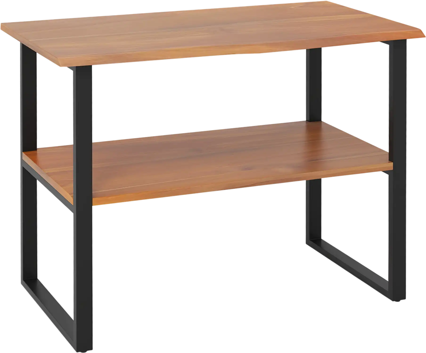 Costway 2-Tier Teak Wood End Table Sofa Side Table 91382467 New
