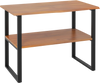 2-Tier Teak Wood End Table Sofa Side for Living Room Hallway Laundry