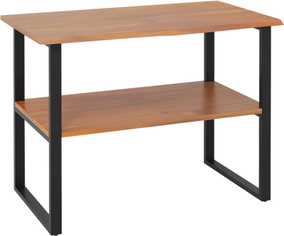 Costway 2-Tier Teak Wood End Table Sofa Side Table 91382467 New