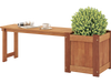 Teak Oil Finish Raised Garden Bed Wood Planter Box with Bench