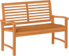 Teak Wood Outdoor Garden Bench with Slatted Backrest and Seat