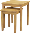 2 Pieces Space Saving Design Teak Wood Outdoor Patio Nesting Table