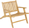 Teak Wood Outdoor Reclining Chair with Comfortable Backrest and Armrests
