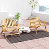 Teak wood outdoor reclining chairs with armrests and backrest, perfect for patio or backyard relaxation.