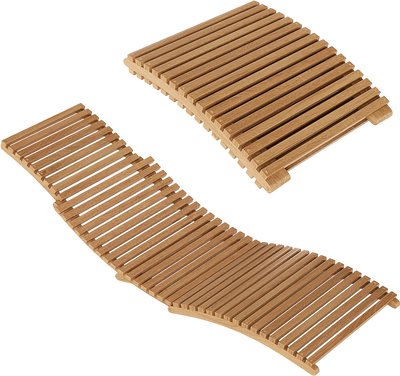 Costway Teak Wood Patio Folding Chaise Lounge Chair Slatted Seat 26302921 New