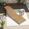 Teak Wood Patio Folding Chaise Lounge Chair with Slatted Seat-2 - Gallery View 1 of 9