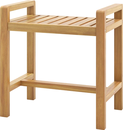 Costway Teak Wood Shower Bench Bath Seat for Inside Shower 753128469 New