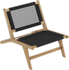 Indoor Outdoor Teak Wooden Chair with Handwoven Cordage Seat and Backrest
