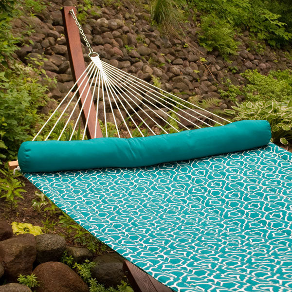 Algoma Quilted Hammock with 12 ft. Wood Arc Frame and Pillow New