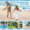 6.5 feet thatched tiki umbrella with foldable stand, portable design, ideal for beach, garden, or patio use.