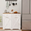 Tilt Out Trash Can Cabinet with Outlets and Adjustable Shelf-White - Gallery View 1 of 10