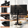 Tilt and height adjustable floor TV stand for 32"-70" TVs with built-in power outlet and cable management for a tidy.