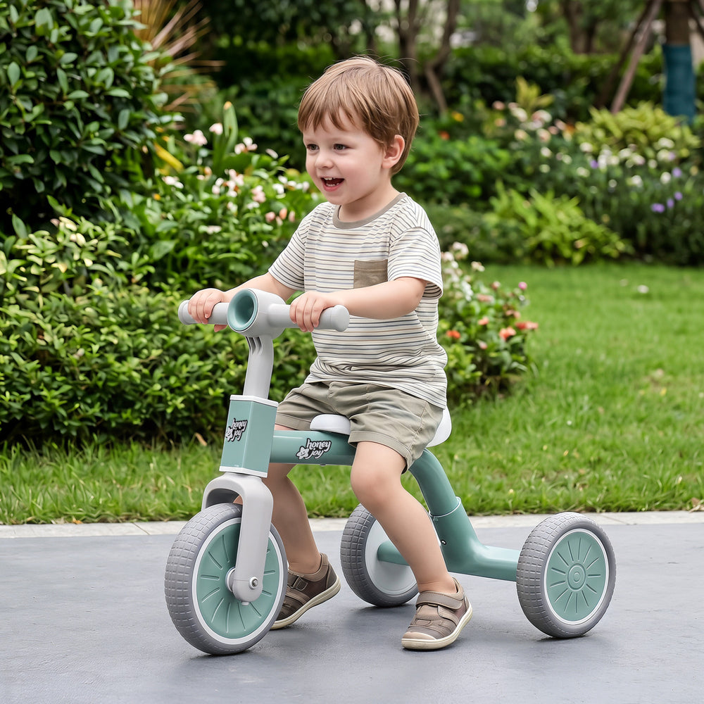 Toddler Convertible Trike with 86° Limited Steering Angle and Carbon Steel Frame-Green - Gallery View 1 of 10