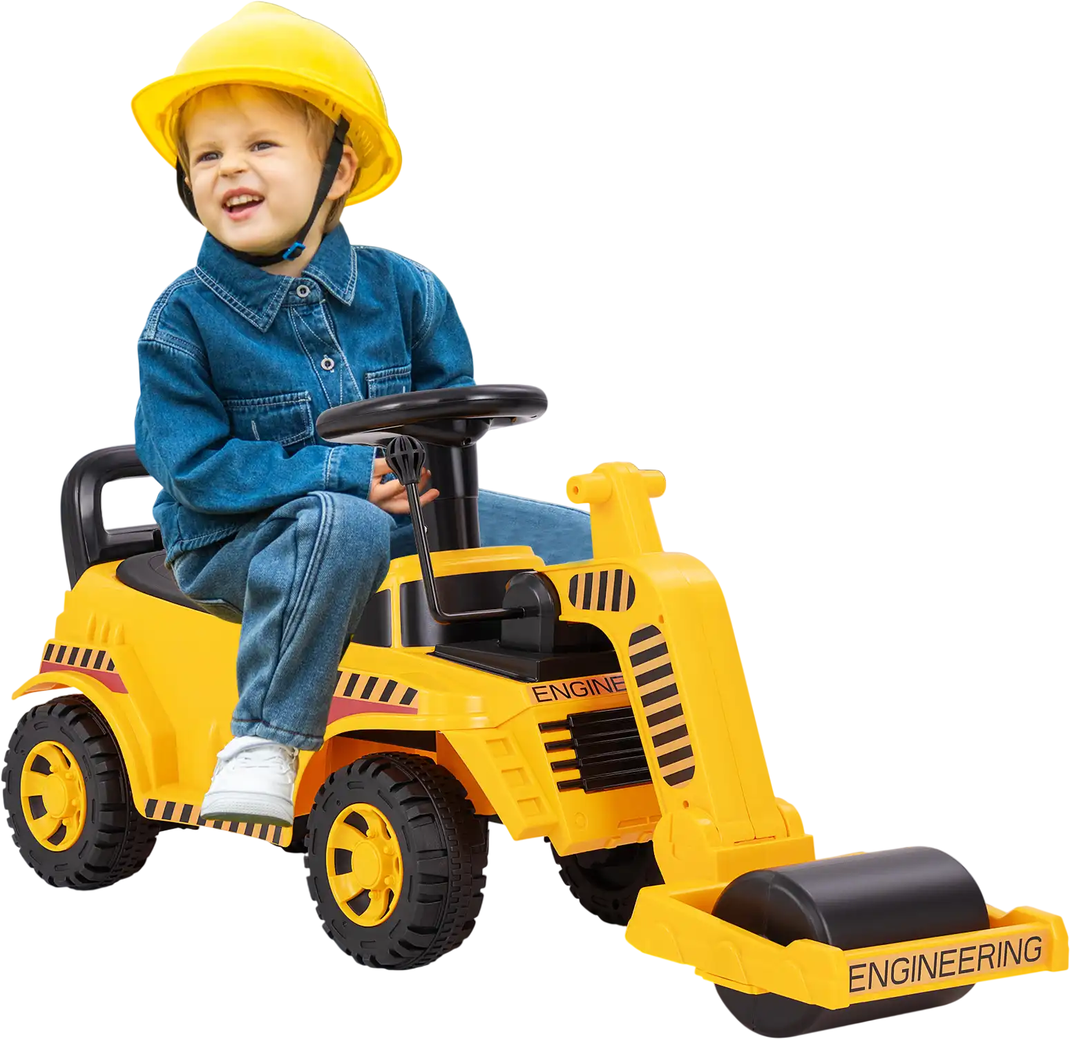 Costway Toddler Ride-On Road Roller Car w/ Under-Seat Storage Yellow 567823941 New