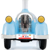 Classic blue toddler ride-on toy car with horn and LED headlights, designed for safe indoor and outdoor fun.