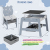 Toddler table and two chairs set with reversible chalkboard and whiteboard, designed for kids' play and learning.