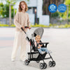Toddler Travel Stroller for Airplane with Canopy and Adjustable Backrest-Gray - Gallery View 1 of 9