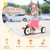 Toddler tricycle in beige with adjustable seat, designed for kids aged 3-5, promoting balance and motor skills.