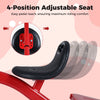 4-position adjustable seat of the toddler tricycle, designed for easy pedal reach and maximum riding comfort.