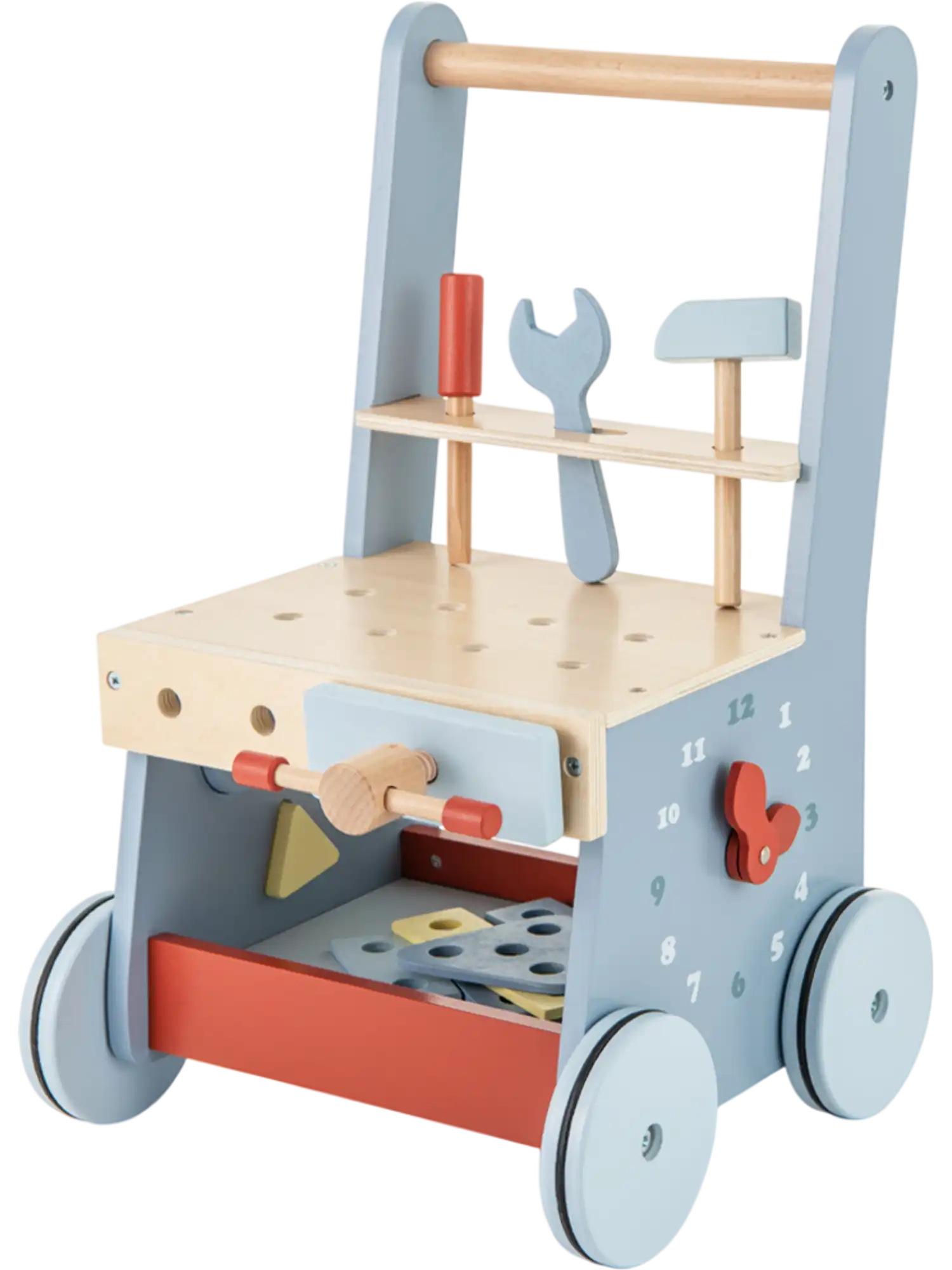 Costway 2-in-1 Wooden Baby Push Walker Multi-Activity Center 79436851 New