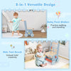 2-in-1 toddler wooden baby push walker and kids tool bench with mini tools, designed for safe walking and creativity.