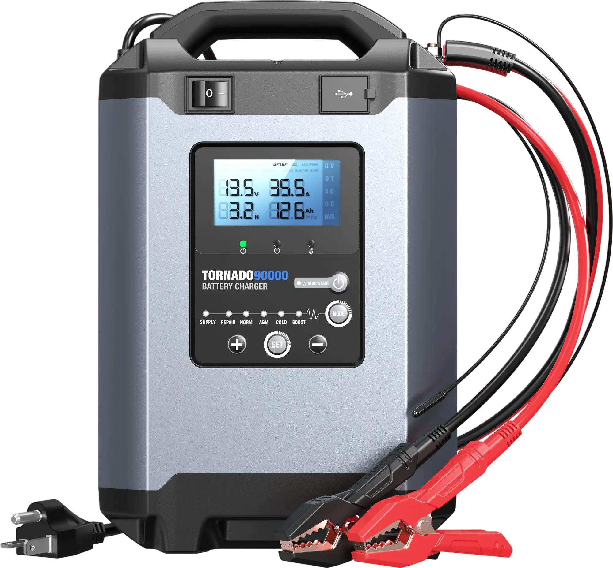 Topdon Tornado90000 Smart Charger & Power Supply 90A 12V/24V New