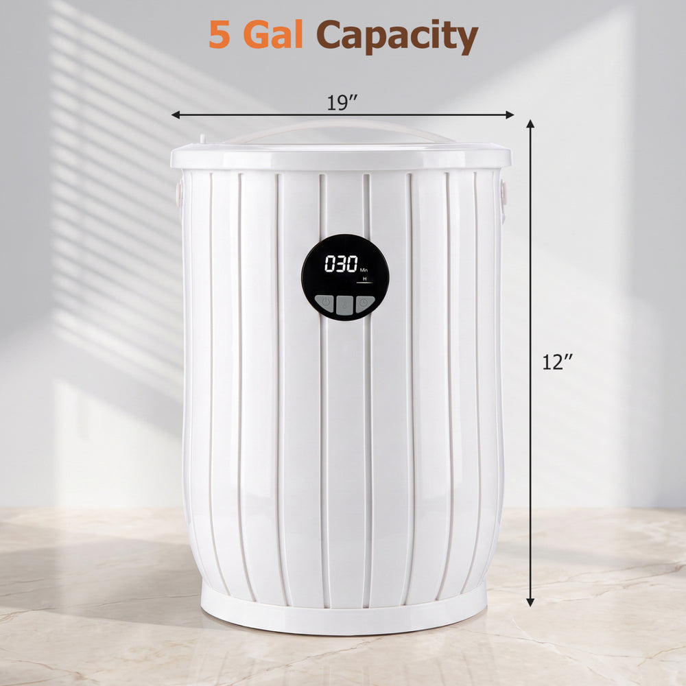 Towel warmer heated bucket with 5-gallon capacity, fast heating, and built-in fragrance tray for a soothing experience.