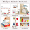 Toy cart play set featuring a POS machine, cute scale, and multiple accessories for imaginative play and storage.
