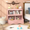 Toy Storage Organizer 4-Cubby Kids Bookcase for Toys and Books-Pink - Gallery View 1 of 10