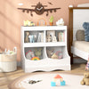 Toy Storage Organizer 4-Cubby Kids Bookcase for Toys and Books-White - Gallery View 1 of 10