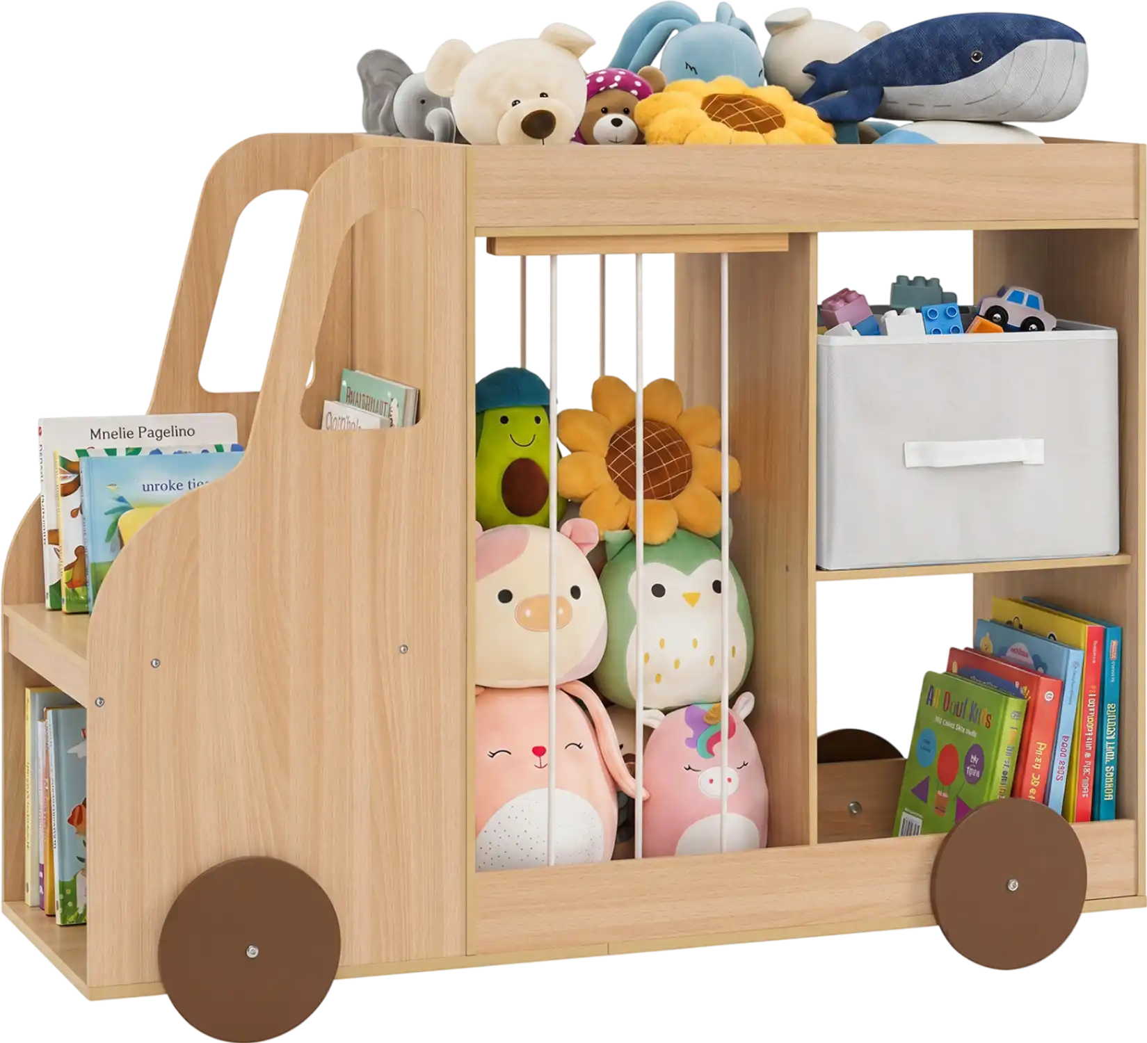 Costway Toy Storage Organizer Stuffed Animal Storage Fabric Drawer Universal Wheels 97924613 New
