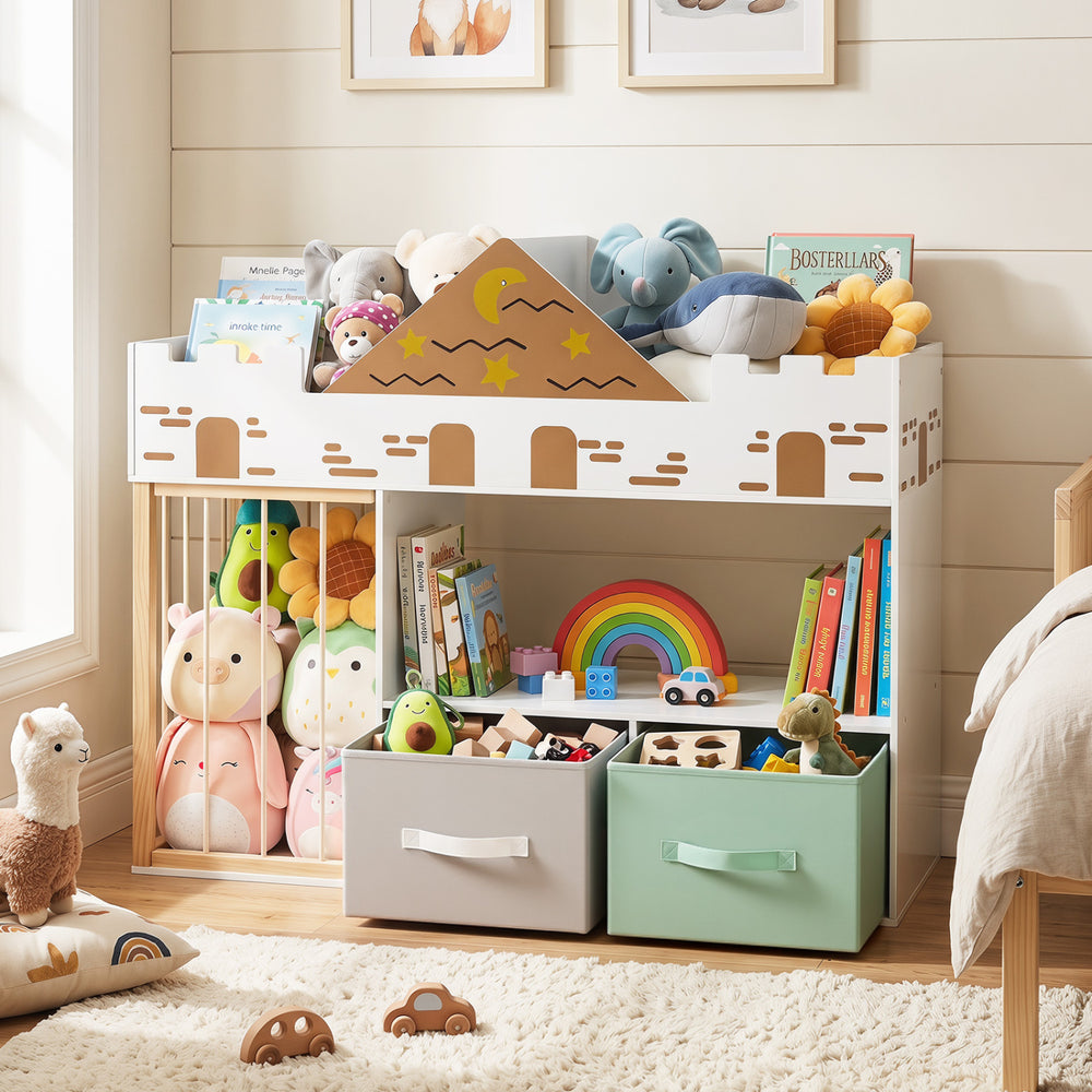 Toy Storage Organizer with Stuffed Animal Storage and Open Shelves-White - Gallery View 1 of 10